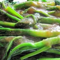 Chinese Broccoli · steamed chinese broccoli in garlic sauce