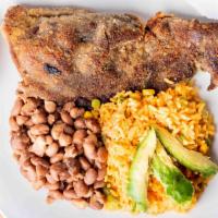 Milanesa De Res · Breaded beef. Served with rice, beans, tortilla or salad.