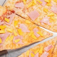 Hawaiian Pizza · A delicious combination of ham, pineapple, mozzarella cheese, no sauce