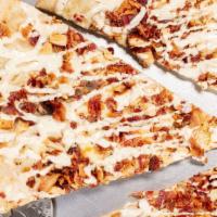 Chicken Bacon Ranch Pizza · A delicious combination of zesty chicken, bacon, ranch sauce, and mozzarella cheese