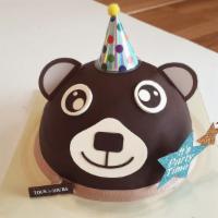 Bear Cake  · Cute bear-shaped chocolate cake. Kids' favorite party cake! Contains: eggs, milk, soy, wheat...