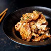 Karaage · Japanese-style fried chicken, crispy garlic served with Sweet Garlic Soy.