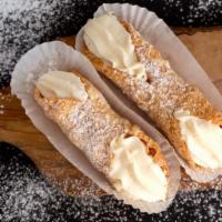 Cannoli · Delicious tube of fried dough, filled with a sweet, creamy ricotta filling.