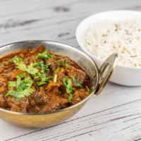 Lamb/Goat Curry · Tender cubes of Lamb cooked in a mildly spiced curry sauce