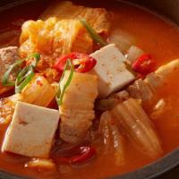 Kimchi-Pork Stew · Kimchi & pork belly stew with rice.