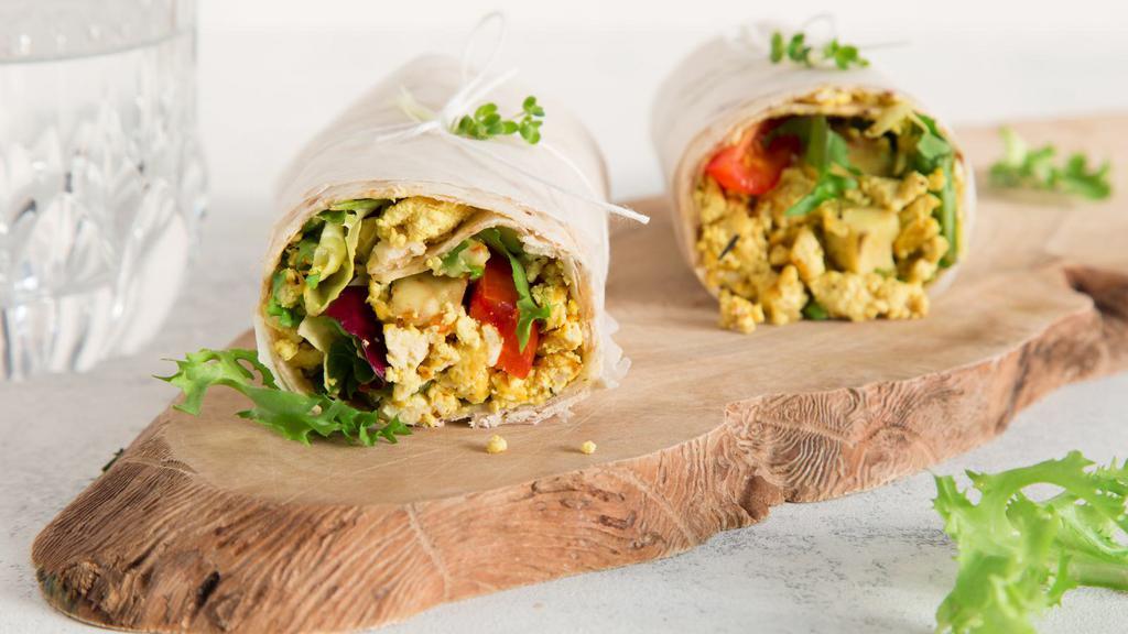Veggie Breakfast Wrap · Delicious Breakfast wrap topped with 2 Eggs, Onions, Peppers, Tomatoes & Mushrooms. Served on customer's choice of wrap.