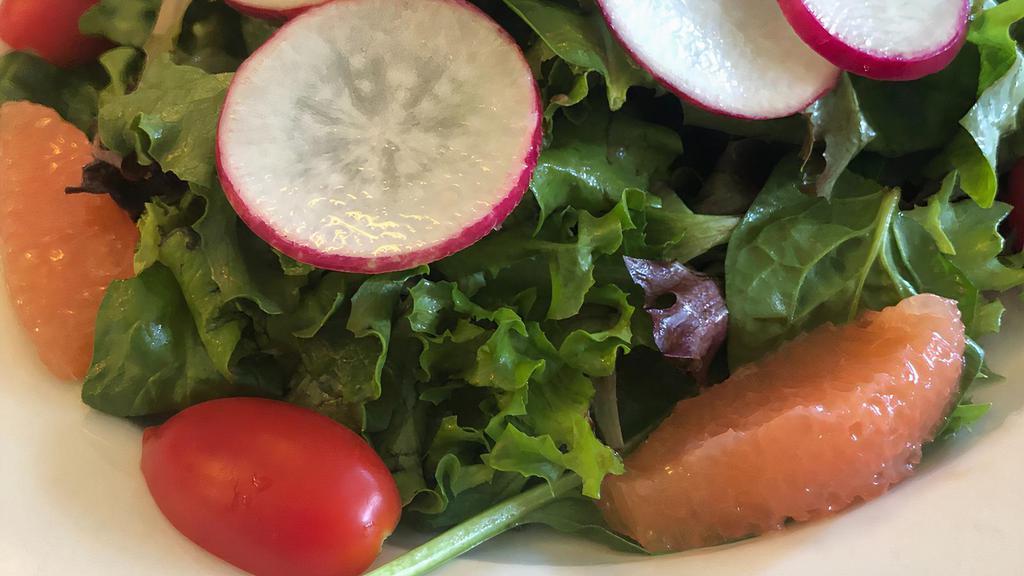Mesclun Salad With Baby Radish · Baby pink grapefruit and balsamic vinaigrette.