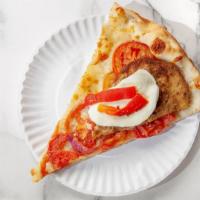 Eggplant Parmigiana Pie · Neapolitan crust, breaded eggplant, Marinara sauce, melted mozzarella cheese.