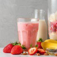 Strawberry Blonde Smoothie · Classic smoothie featuring Strawberry, Banana, Vanilla Protein and Almond Milk.