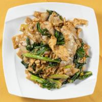 Pad See Yu · Thai country style is stir-fried broad rice noodles with Chinese broccoli and eggs.