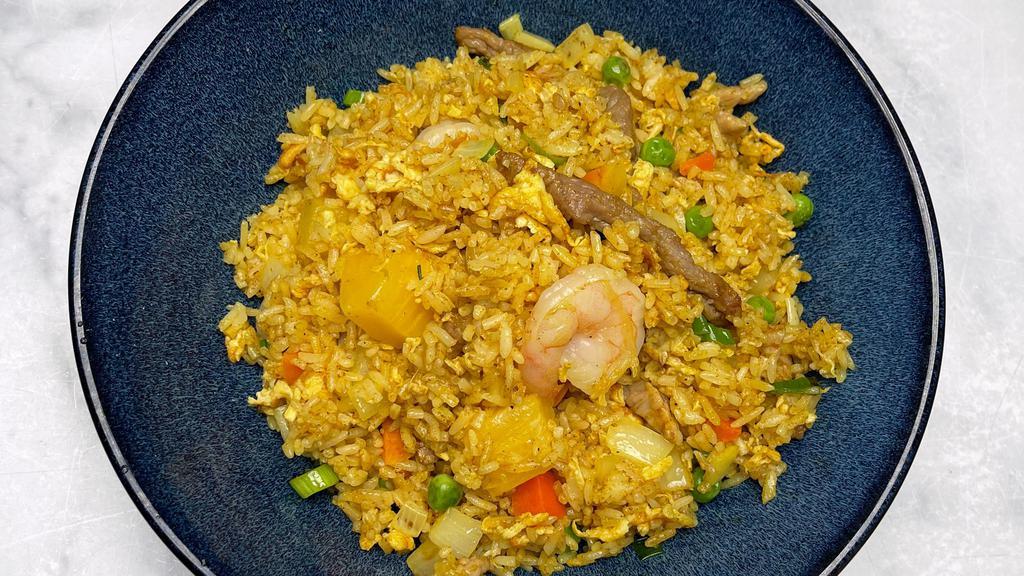 Antidote Curry Fried Rice · curry sauce, shrimp and beef, eggs