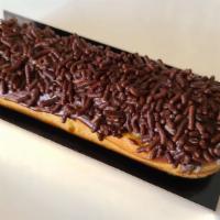 Eclair Chocolate · Chocolate pastry cream with chocolate glaze and chocolate sprinkles