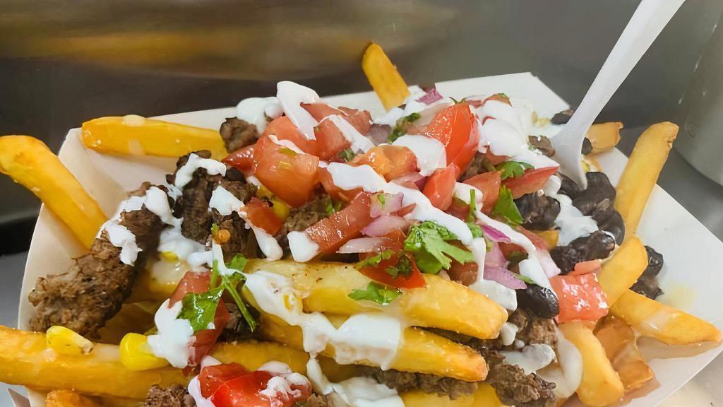 “Fully Loaded Fries“ · Our Fresh-cut French Fries loaded with all the toppings you like.