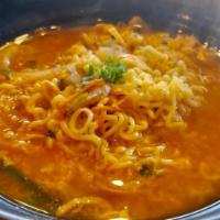 Ramen (Spicy) · Korean style ramen with vegetables and egg