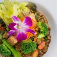Black Noodles · Vegetarian. Stir fried wide rice noodles with tofu, fresh broccoli, carrots, and cabbage sea...