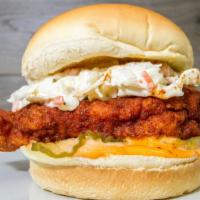 Hot Chicken Slider · Delicious spicy Chicken Slider topped with fried onions.