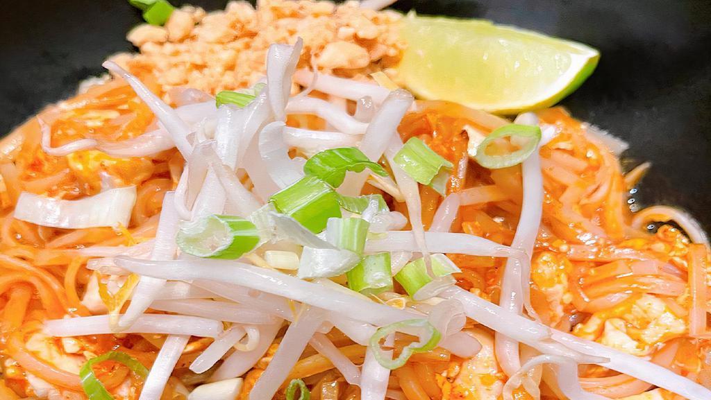 N01=Pad Thai -Gf · Gluten free ํ 
Rice noodle, egg, scallion, bean sprout, peanuts and tamarind sauce.