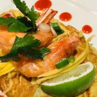 N16=Pad Thai Big Shrimp-Gf · Gluten free ํ 
We just upgraded our famous Pad Thai to another level! “ Glass noodle Pad Tha...