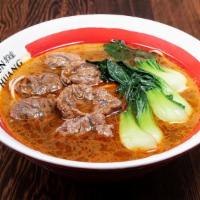Braised Beef Noodles 红烧牛肉面 · Heart beef flank, soy sauce, in prime beef broth, and bok-choy.