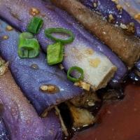 Eggplant Salad 凉拌茄子 · Fried eggplant, garlic, and vinegar, scallion.
