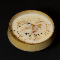 Milk Egg With Fermented Rice Wine Soup 牛奶鸡蛋醪糟 · Milk egg with fermented rice wine soup, peanuts.