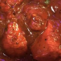 Vindaloo · Fiery hot sauce, sun-dried Kashmiri red chili, potato, tamarind.