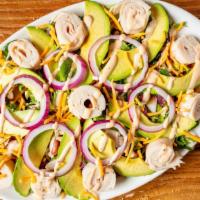 Chipotle Avocado Mix · Turkey-monterrey jack cilantro beans avocado onions cotija 8. 00 cheese-jalapenos-chipotle d...