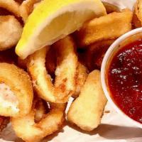 Fried Calamari · Classically prepared squid served with your choice of sauce. Marinara, Thai Chili, or Fire I...