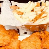 Chicken Tenders · Six piece chicken tenders served with French fries and our house special pink sauce