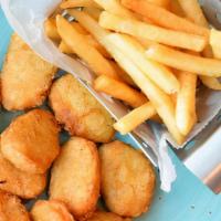 Chicken Nuggets · Ten piece chicken nuggets, served with French fries and our house special pink sauce