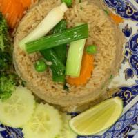 Vegan Thai Fried Rice  · Jasmine rice stir-fried with scallions and onions.