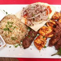 Marmar Mixed Grill · Grilled filet mignon, chicken kabab and kufta.