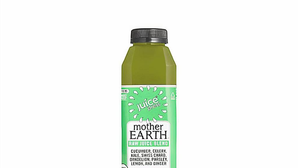 Mother Earth (16 Oz) · Top selling! Our deepest green juice made with dark leafy greens, dandelion & ginger. Packed with 3 lbs of greens! Certified organic.