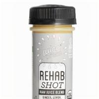 Rehab Shot · Organic ginger, lemon, and cayenne.