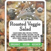 Roasted Veggie Salad · JP Favorite! Roasted Cauliflower, Sweet Potato, Zucchini, and Carrot on Marinated Kale. One ...