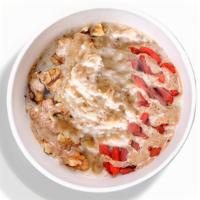 Gluten Free Hot Oatmeal Bowl · Gluten-free rolled oats, chia, vanilla, and flaxseed. Sweeten with local maple.
