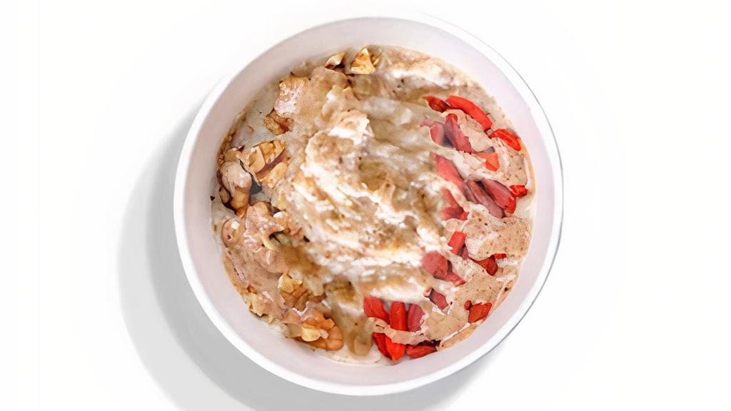 Gluten Free Hot Oatmeal Bowl · Gluten-free rolled oats, chia, vanilla, and flaxseed. Sweeten with local maple.