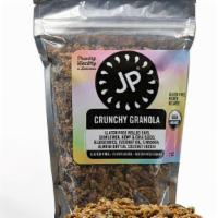 Jp Crunchy Granola · Gluten Free Rolled Oats, Sunflower, Hemp & Chia Seeds, Blueberry, Coconut Oil, Cinnamon, Alm...