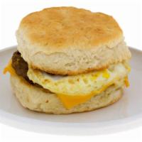 Heart Attack Breakfast Sandwich · Sausage or bacon, egg, cheese, and hashbrown.