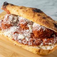 Meatballs Sandwich · Beef and pork meatballs, tomato sauce, parmigiano