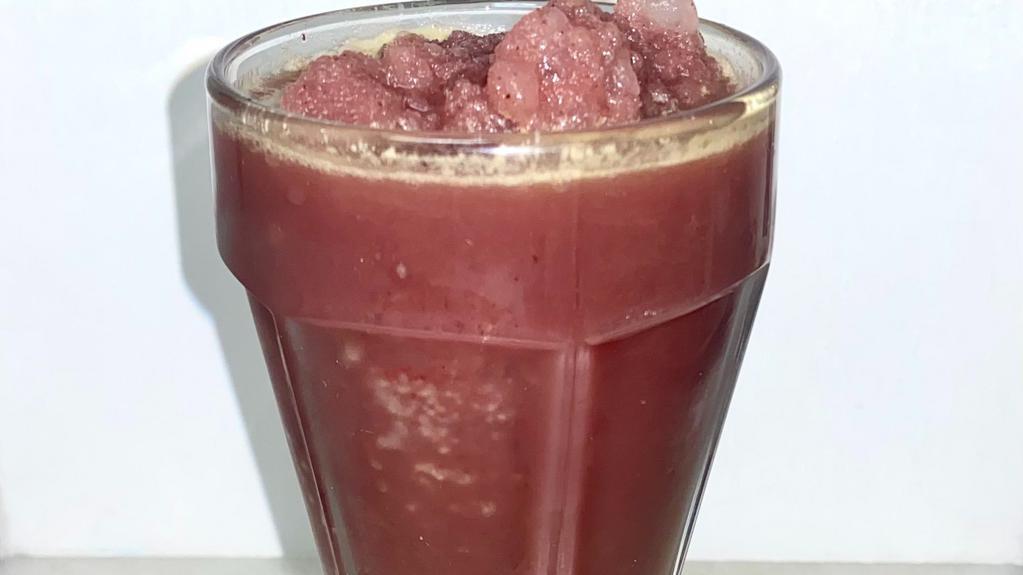 Acai Berry Blast Smoothie · A smoothie made with banana, mixed berries, oat milk, and organic acai.