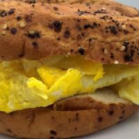 Scrambled Cage Free Eggs On Gf Everything Bagel · Gluten-free, Dairy-free
