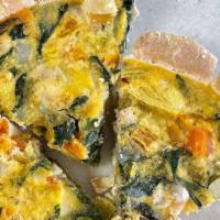 Slice Of Quiche · Contains pancetta, vegetables, and contains almond milk cheese
Gluten free and dairy free