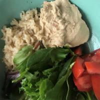 Hummus Bowl · Rice, lettuce, tomato, and hummus served in a box. 
Gluten free&vegan