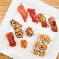 Tuna Special · 8 pieces of assorted tuna and toro sushi, and 1 spicy tuna roll. 6 pieces.