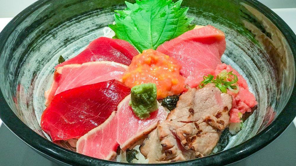 Tekka Special Don · Assorted tuna and toro sashimi over sushi rice.