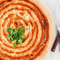 Whole Burek Pie · meat, cheese or spinach.