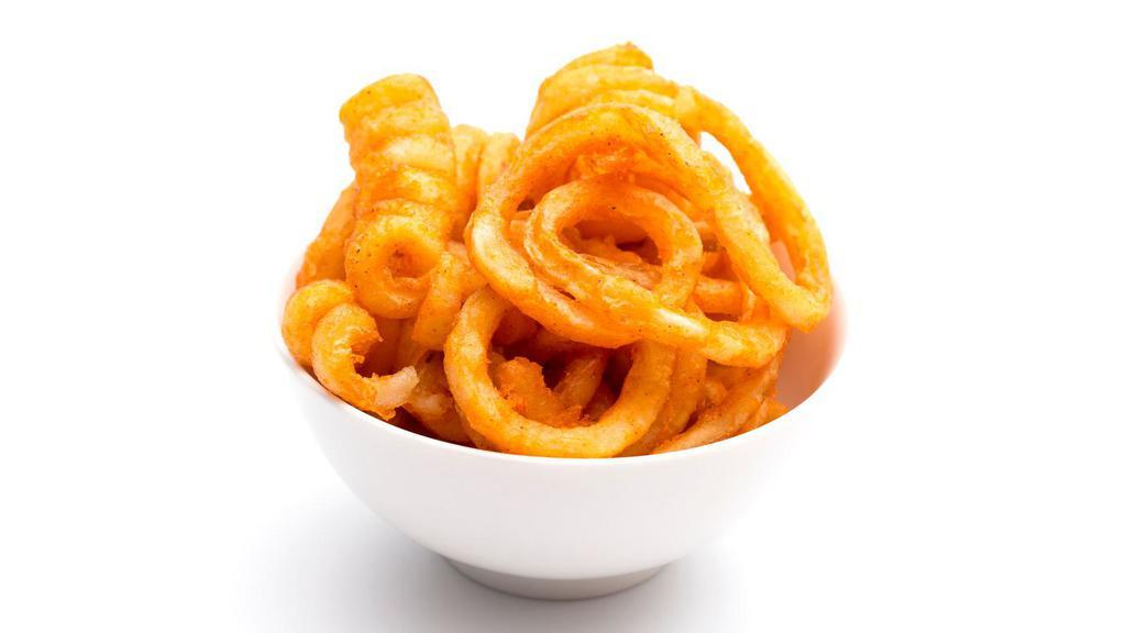 Curly Fries · Generous helping of curly fries.