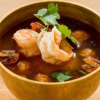 Tom Yum · Spicy level 1, gluten-free. Choose either chicken, shrimp, vegetables, or tofu. This light a...