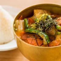 Panang Curry · Spicy level 1. String beans, bell peppers, in slightly sweet and creamy coconut curry sauce....